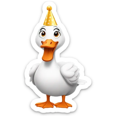 Goose with birthday hat sticker