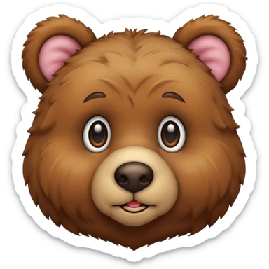 teddy bear with perked ears sticker