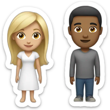 mixed race man and blonde woman sticker