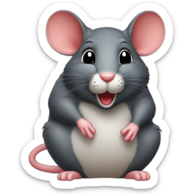 Een grote muis met rode poten sticker