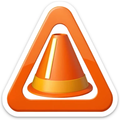 Cono naranja obra construcción  sticker