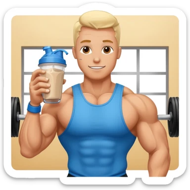 protein shake in shaker for bodybuilders sticker