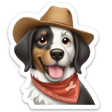 Cowboy dog sticker