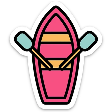 pink rowing boat sticker
