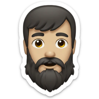 goatee black beard, metalhead,short brown hair sticker