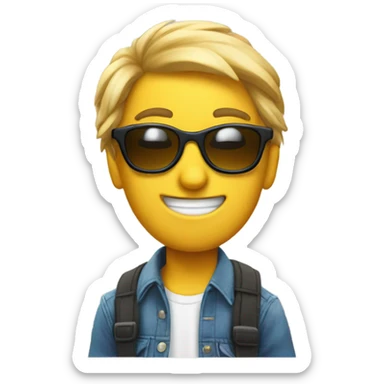 Mix between nerd emoji and cool sunglass emoji sticker