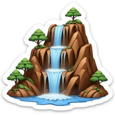 easy mountain clay model with waterfall sticker