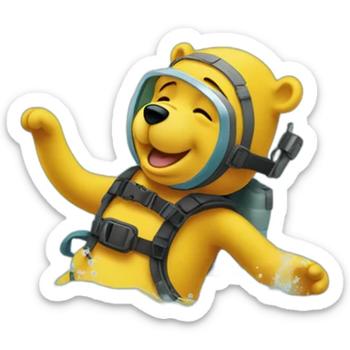 winnie the pooh snorkeling sticker