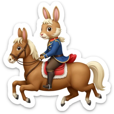 Mail rabbit riding horse sticker