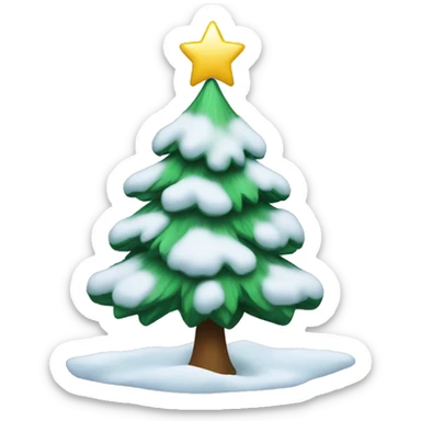christmas tree with snow sticker