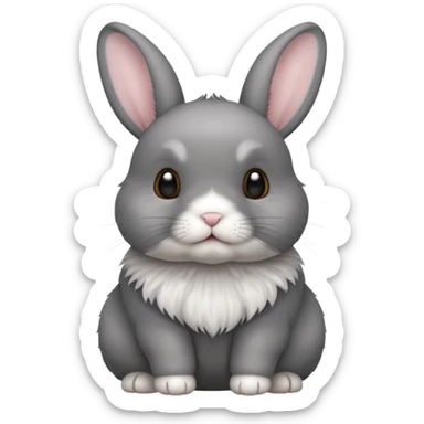 netherland dwarf bunny with gray fur sticker