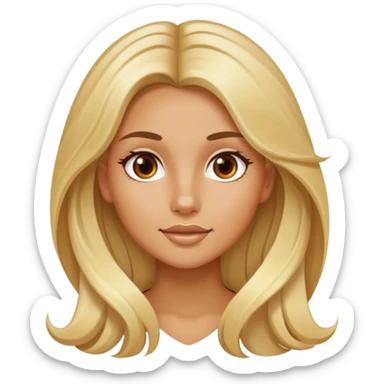 Girl With long blonde hair, tanned skin and really pretty sticker