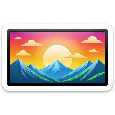 big screen with a movie sticker