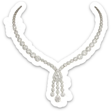 sparkling necklace, glamorous and stylish sticker