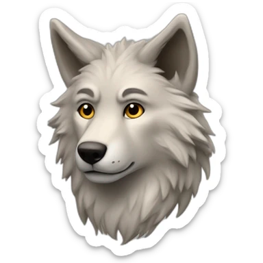 un homme déguisé en furry anthropomorphe de loup qui retire son costume sticker