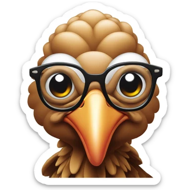 Turkey with glasses sticker
