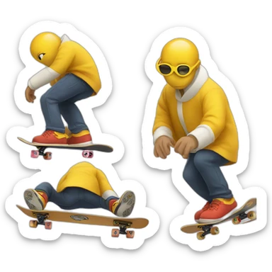 le pape qui fait du skateboard sticker
