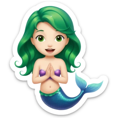 A cute mermaid emoji, drooling and looking naughty and mischievous.  sticker