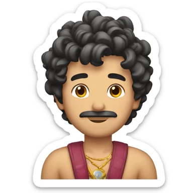 Chico moreno con diadema y rizos sticker