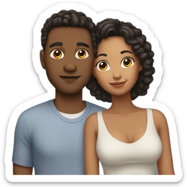 mixed race couple sticker