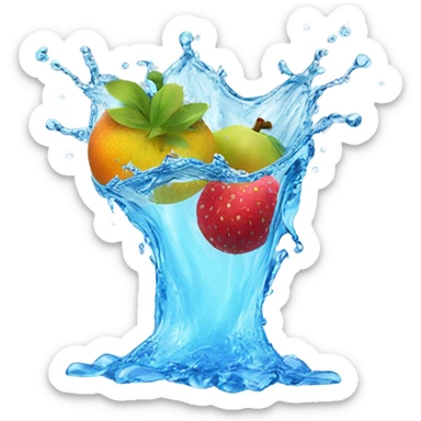 fruit water splash sticker