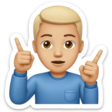 light skin fingers cross with thumb out sticker