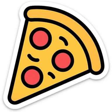 color outline icon of a pizza slice sticker