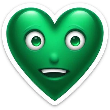 Emerald green iphone heart emoji sticker