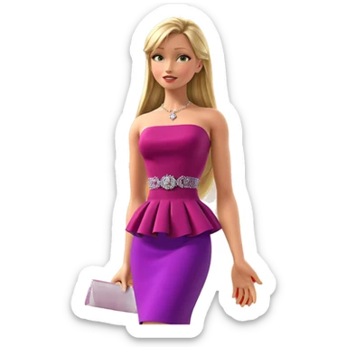 blonde girl in elegant dress sticker