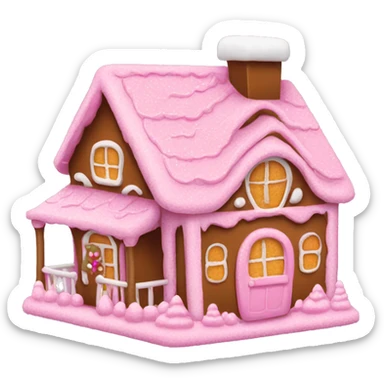 pink gingerbread house  sticker