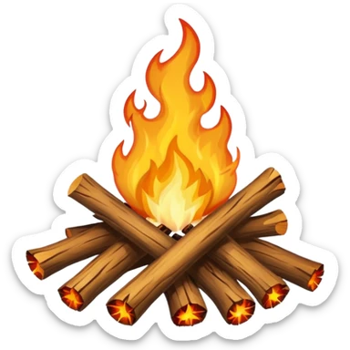 white bonfire sticker