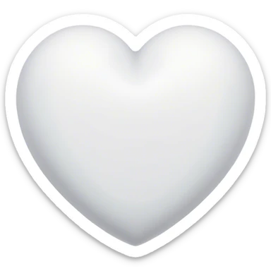 white matte heart sticker
