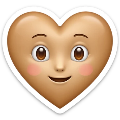 Cute light brown heart emoji sticker