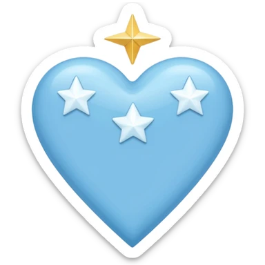 lightblue heart whit 3 stars pointing in the right position sticker