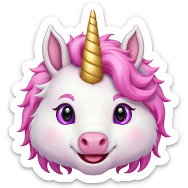 Unicorn face smail  sticker
