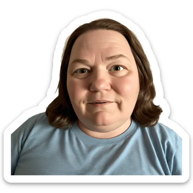 brown haired boy indoors sticker