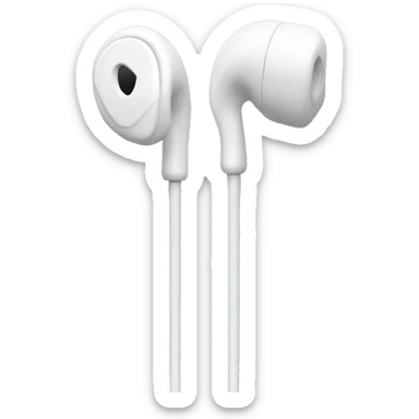 wire apple ear buds  sticker
