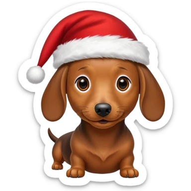 Christmas dachshund sticker