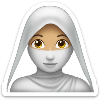 a woman wearing a veil sticker