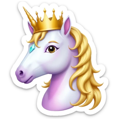 Magical unicorn queen with a crown sticker