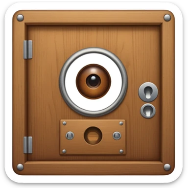 door with a peephole sticker