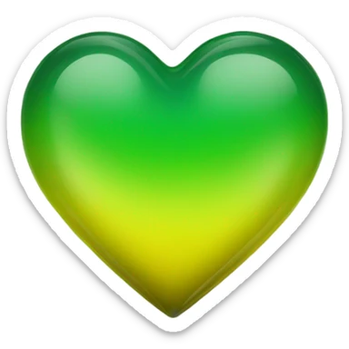 green yellow ombré glass heart sticker