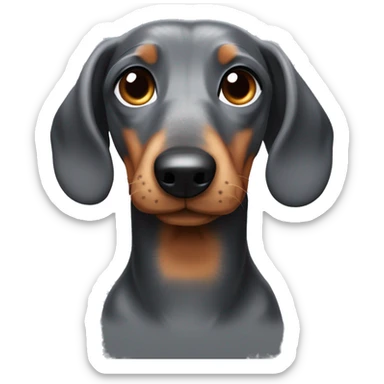 Dog Daschund Grey, grey eyes sticker