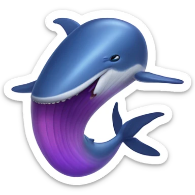 Blue whale purple, open mouth sticker