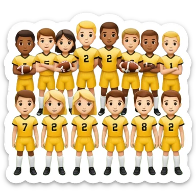 football team mens  kids in yellow dress sticker