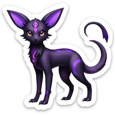 Shiny Dark Edgy Gothic Gloomy Futuristic Salandit-Umbreon-Espeon-Hybrid (Full body) sticker