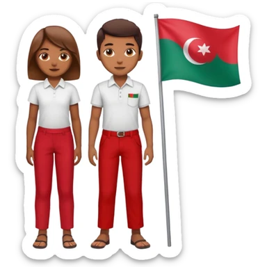 ১৬ডিসেম্বর উপলক্ষে শুভেচ্ছা । A banner is standing with a boy on one side and a girl on the other. sticker