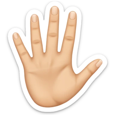 Una mano abierta menos el dedo anular y el pulgar sticker