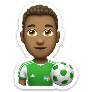 futbolista con balón pies y camiseta verde sticker