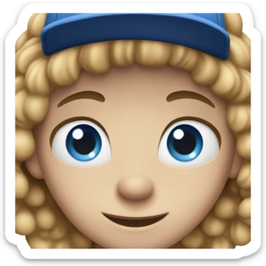 casual boy in baseball cap blue eyes sticker